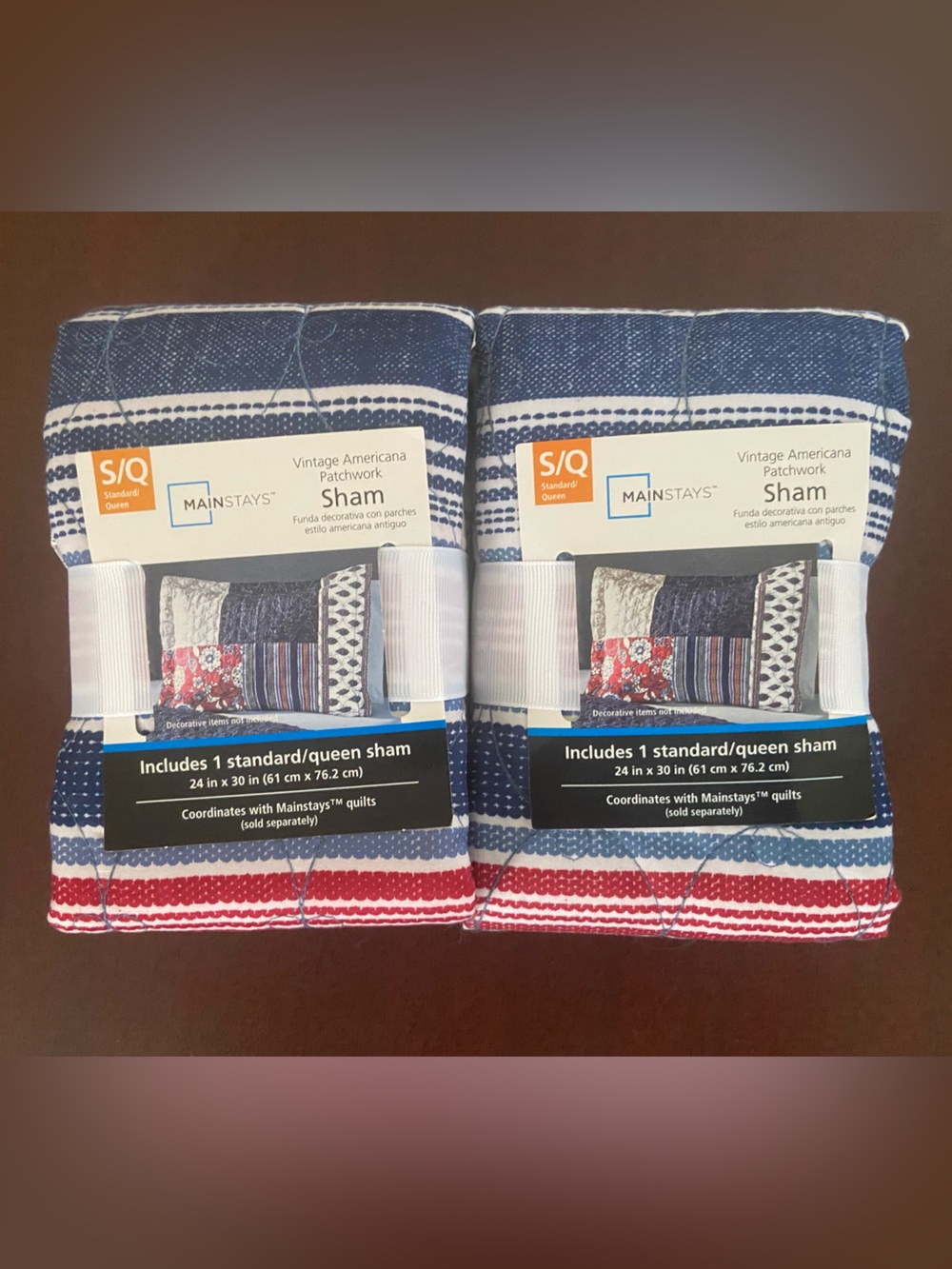 Mainstays Red, White & Blue Paisley-Print Sham Pair